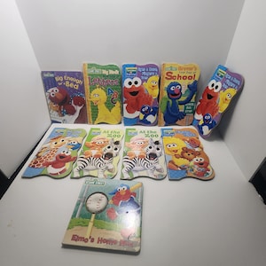 Sesame Street Lot of 10 Children&#39;s Learning Books - Sesame Street - Children&#39;s Books - Learning Books - Vintage Books