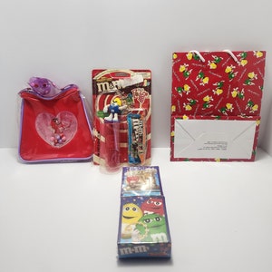 M&m Vintage 1990s Lot Of Goodies - Candy  - Vintage Candy - MnMs - Gift Bag - Christnas Gift - Puzzle - Candy Dispenser