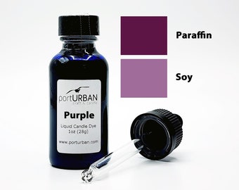 Purple - Liquid Candle Dye with Dropper, 1 or 2 Ounce Bottle, All Waxes