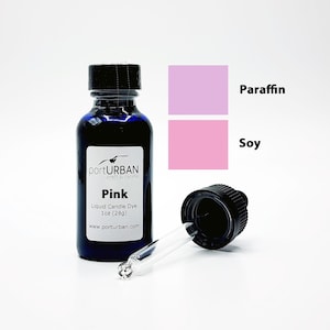 Pink - Liquid Candle Dye with Dropper, 1 or 2 Ounce Bottle, All Waxes