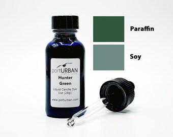 Hunter Green - Liquid Candle Dye with Dropper, 1 or 2 Ounce Bottle, All Waxes