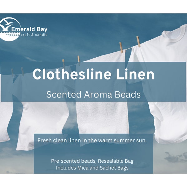 Clothesline Linen Scented Aroma Beads for making freshies or use in car, home, gym bag, Includes Sachets and Mica, Custom Molds