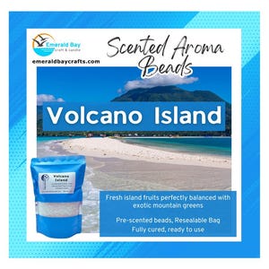 Volcano Island Scented Aroma Beads for making freshies or use in car, home, gym bag