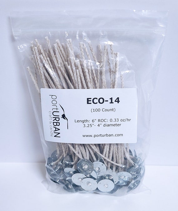 100 pcs ECO Wicks for Soy Candles, 6 inches Cotton Candle Wicks