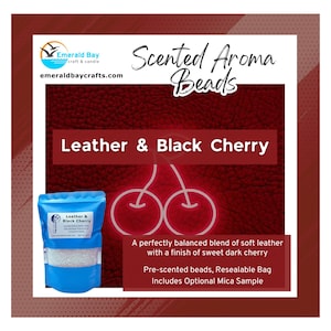 Leather & Black Cherry Scented Aroma Beads for making freshies or use in car, home, gym bag