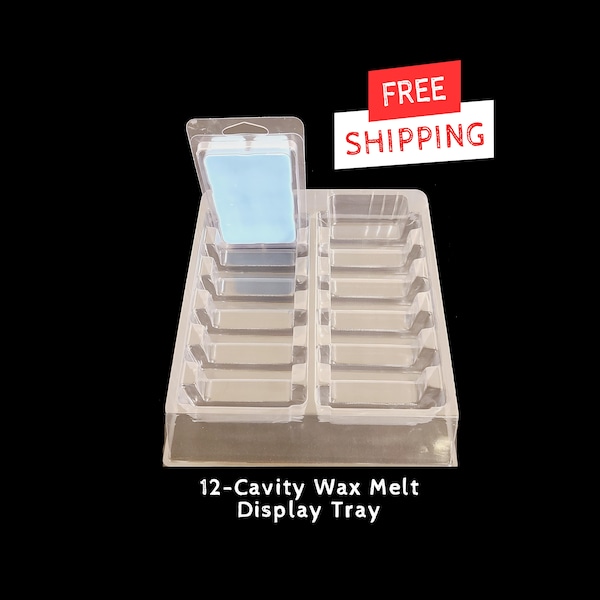 Wax Clamshell Display Tray | Holds 12 Pieces | Fits 2.5 ounce Clamshells | 10 or 15 pack