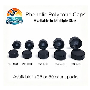 Polycone Phenolic Lined Caps (25 or 50 Count), You Choose Size, 5 Sizes