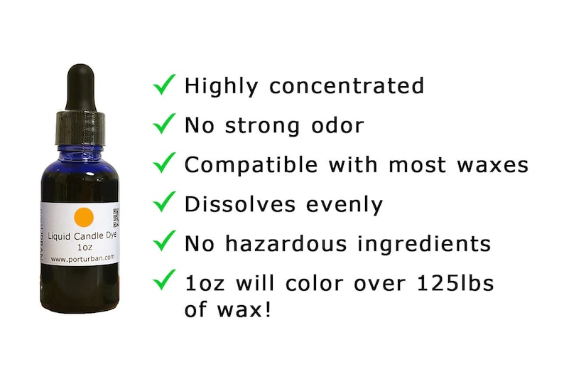 Liquid Candle Dye, 32 Colors Available in 1 or 2 oz with included dropper image 2