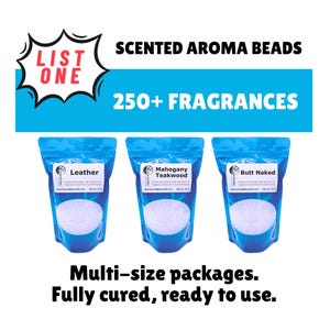 List 1 Scented Aroma Beads for Freshies, Air Fresheners, Multiple Size Packages