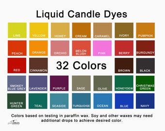 Liquid Candle Dye, 32 Colors Available in 1 or 2 oz with included dropper