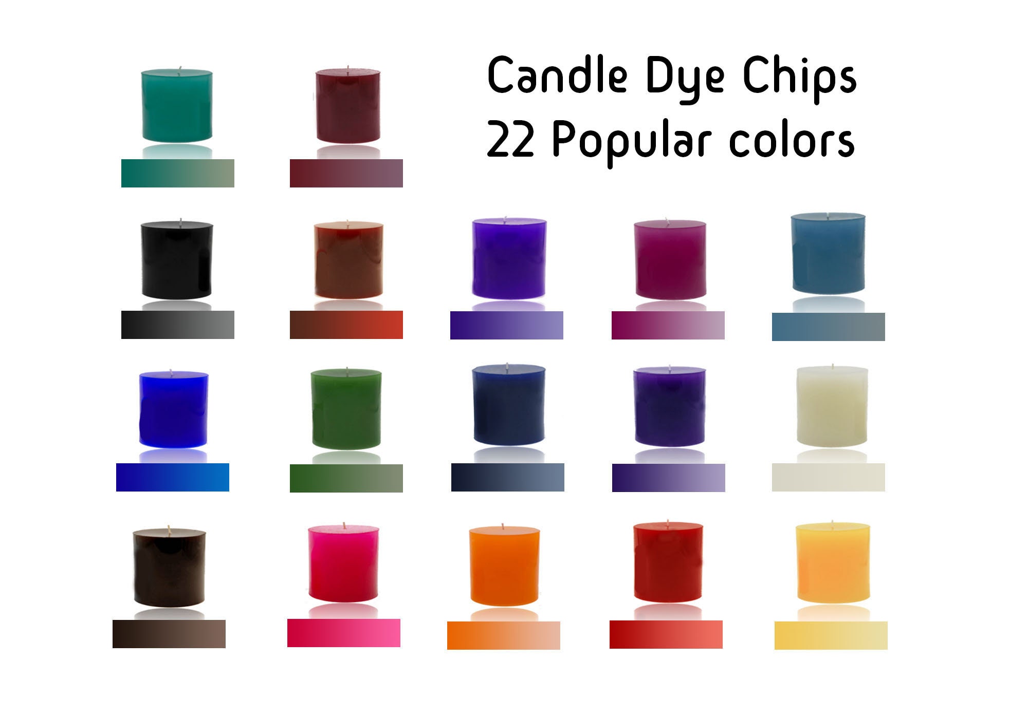 Candle Dye Chips 25 Piece Pack 22 Colors Available 