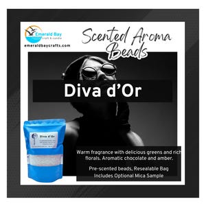 Diva d&#39;Or Scented Aroma Beads for making freshies or use in car, home, gym bag, includes optional mica, custom molds