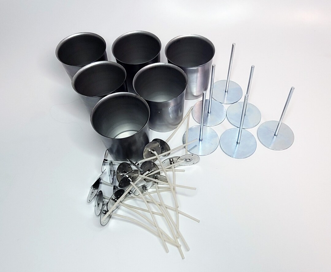 Set of 6 Votive Molds, 6 Wick Pins, and 50 Votive Wicks Free Shipping