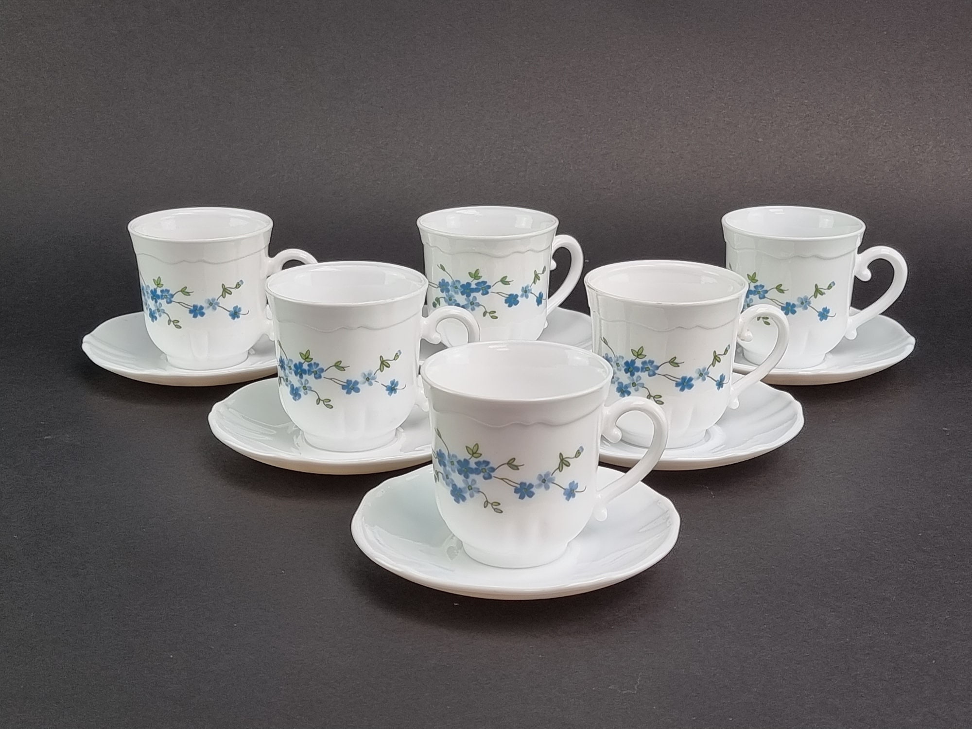 Rare Pot à coton Veronika myosotis Arcopal - Arts de la table