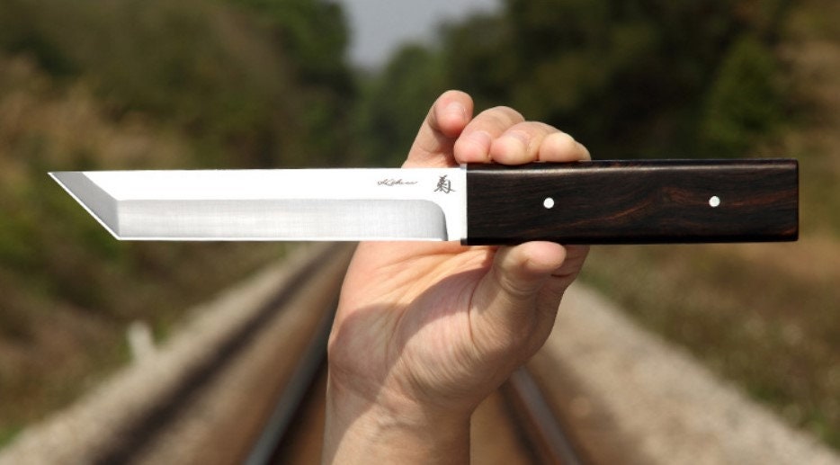Handmade Tanto Knife Handle and Wooden Sheath Made of Wood Etsy
