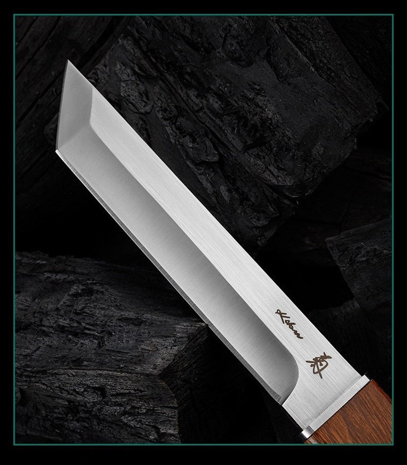 Handmade Tanto knife handle and sheath made of wenge wood image 4