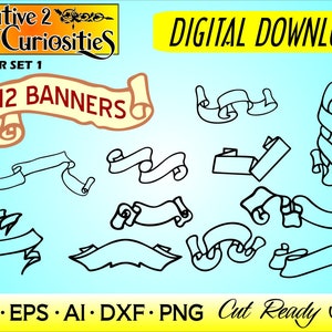 12 Vector Banner Images - instant download - Set 1 of 2