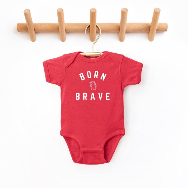 Born Brave baby Heart warrior bodysuit CHD awareness baby heart surgery outfit heart warrior baby heart transplant shirt chd baby gift TOF