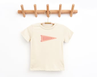 Heart Warrior Pennant Tee varsity warrior shirt heart defect flag tee heartiversary style heart surgery shirt heart walk pennant shirt CHD
