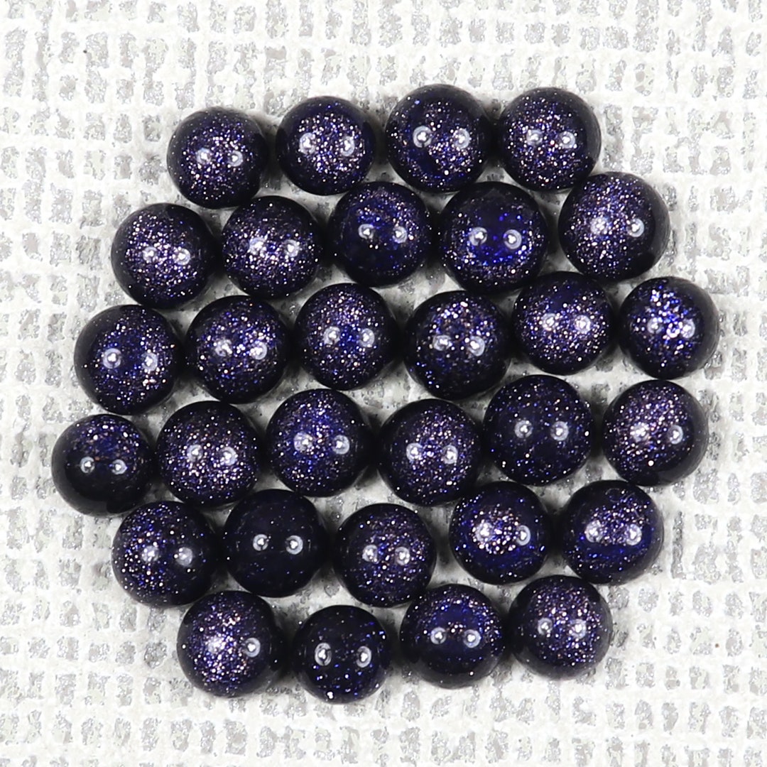 Natural Blue Goldstone AAA Sparkling Blue Goldstone Round Etsy