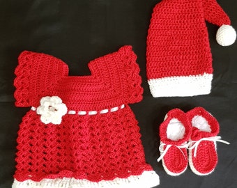 Handmade 100% Pure Australian Wool Christmas Dress set