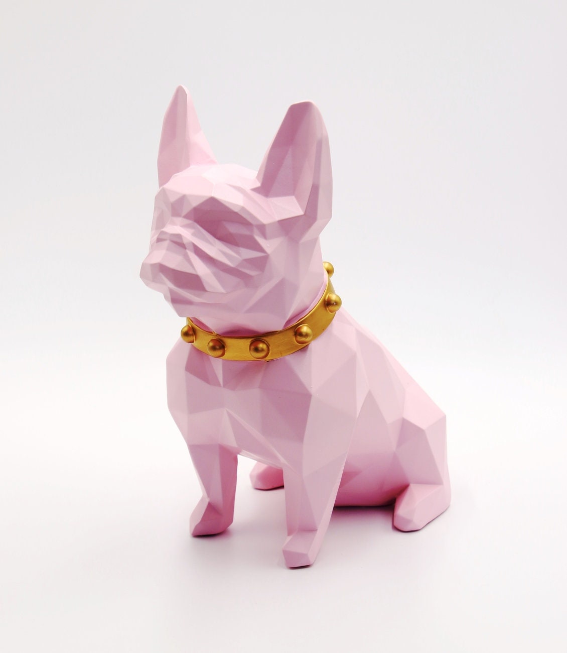 Dekofigur Französische Bulldogge Hund Deko Figur H 32 cm aus Kunstharz  Tierfigur stehend Garten Figur