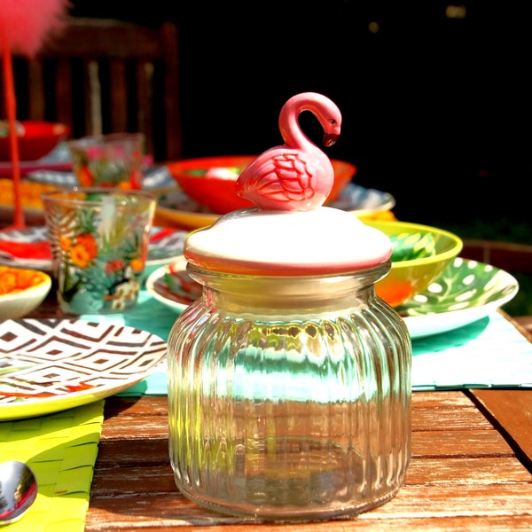 Glasdose Einmachglas Flamingo Tropical