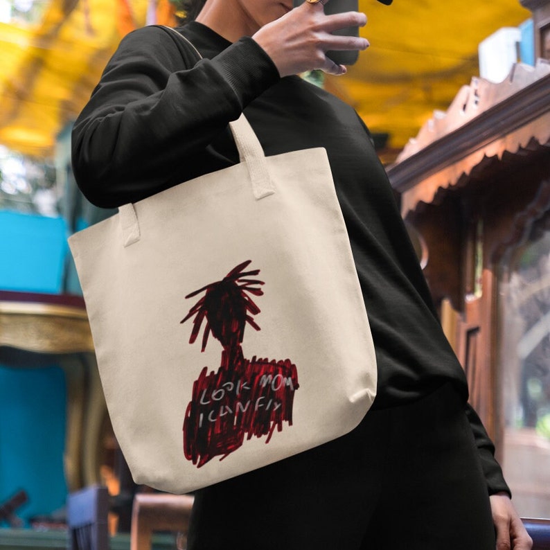 Travis Scott Canvas Tote Bag, Minimalist Aesthetic Artsy Tote Bag
