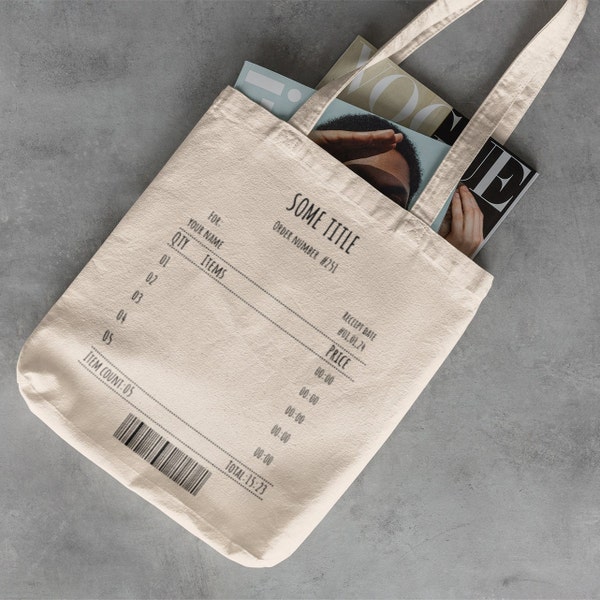 Custom Album Receipt Tote Bag, Personalized Tote,  customizable song playlist tote bag, Soundtrack Album Custom gift