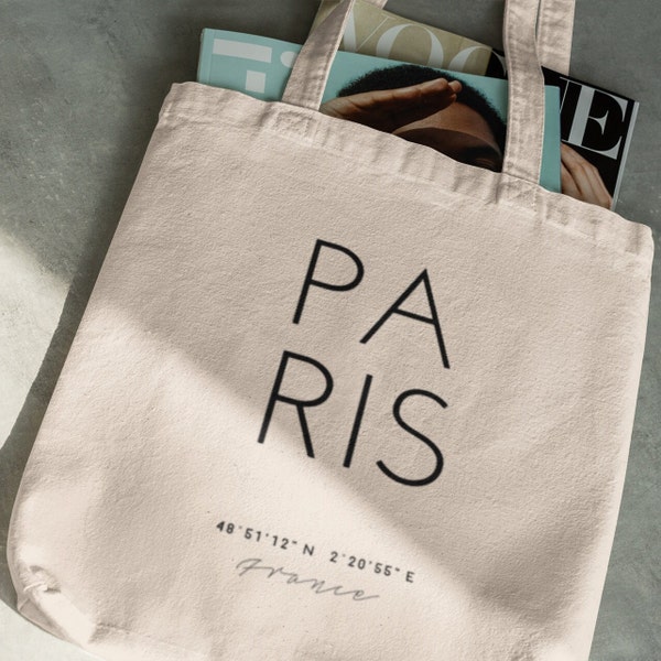 Paris canvas tote bag, christmas gift france paris tote bag, paris Shoulder bag gift for new year