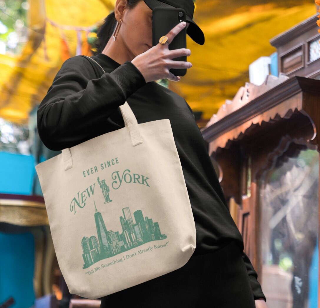Ever Since New York Canvas Tote Bag, Aesthetic Tote Bag, Artsy Tote