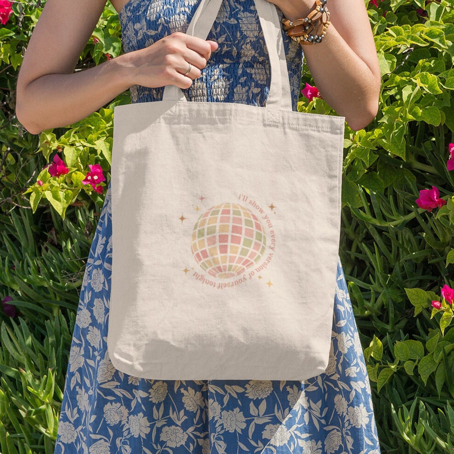 Taylor Swift Canvas Tote Bag, Taylor Swift Mirrorball, Swiftie Tote, All to Well, Minimalist