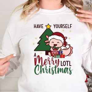 Christmas axolotls, Christmas axolotl sweatshirt, Funny axolotl sweatshirt, Cute axolotl lover xmas, Axolotl lover gift, Axolotl sweatshirt