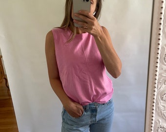 Vintage Bubblegum Pink Sleeveless Sweater