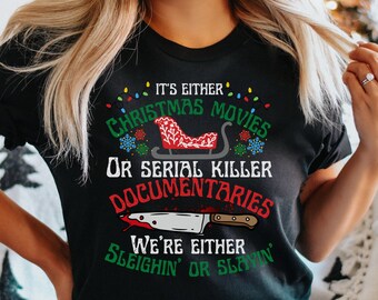 True Crime Obsessed, Crime Lover, Christmas True Crime Junkie, Wine & True Crime, Women Men Gift,Crime Show, Crime Obsessed Shirt,Xmas Movie