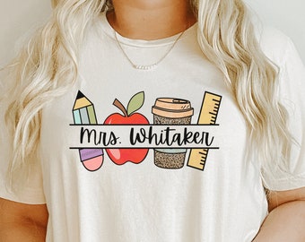 Custom Teacher Shirt, Back To School Shirt, Personalized Name Teacher Shirt, Teacher Gift, First Day of School, Elementary Teacher Shirt