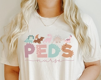Pediatric Nurse Shirt, Peds Nurse TShirt, Pediatric Nurse Gift, Nurse Appreciation Gift, Pediatric Nurse T-Shirt, Peds Nurse Dinosaur Tee