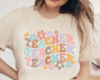 Groovy Teacher Shirt, Groovy Teacher Appreciation, Retro Teacher Vibes, Hippie Teacher Gifts, Hippie Teacher Tee, Boho Teacher Shirts