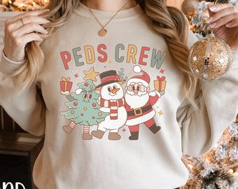 Peds Nurse Sweatshirt, Peds Christmas Shirt, Pediatric Nurse Sweater, Christmas Hospital Party Shirt, Christmas Pediatric Crew Nursing Group