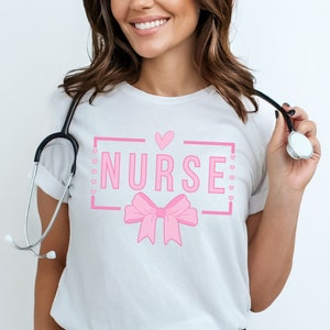 Coquette Nurse Shirt, Nurse Appreciation, Cute Nurse Shirt, New Nurse Gift, ER Nurse TShirt, RN Shirt, Nurse Shirt for Work, Gift for Nurse