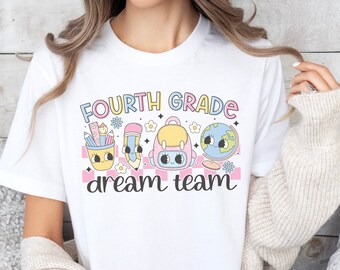Fourth Grade Teacher Shirt, Fourth Grade Dream Team T-Shirt, 4th Grade Teacher Shirts, Teacher Team Shirts,4th Grade Shirt,Retro Teacher Tee