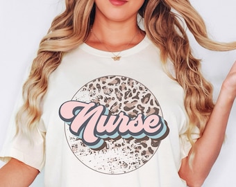 Leopard Print Nurse Shirt, Nurse Life Shirt, Nurse Gift, Registered Nurse Shirt, Gift For Nurse, Nurse Week Shirt for RN, Nursing School Tee