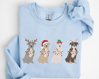 Pitbull Christmas Crewneck, Christmas Dog Sweatshirt, Dog Owner Christmas Gift,Pitbull Mom Gift, Dog Mama Christmas Crewneck,Holiday Sweater