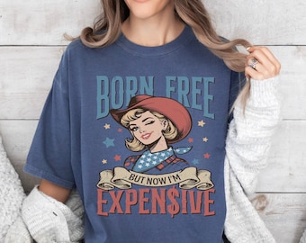 Funny 4th of July Shirt, Western Graphic Tee,Patriotic Cowgirl T-Shirt, Comfort Colors® Country Western Shirt for July 4th,Independence Day