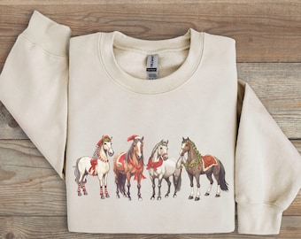 Horse Christmas Sweatshirt, Western Christmas Horse Shirt, Womens Christmas Sweater, Funny Christmas Shirt, Horse Lover Gift,Holiday Sweater