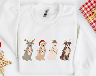 Christmas Dog Sweatshirt, Pitbull Christmas Shirt, Dog Owner Christmas Gift, Pitbull Mom Gift, Dog Christmas Crewneck, Holiday Sweater Xmas