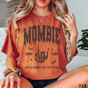 Mom Halloween Comfort Colors® Shirt, Mombie TShirt, Mama Halloween T-shirt, Halloween Shirt for Mom Gift for Halloween Tee, Retro Fall Shirt