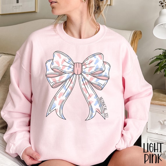 Coquette NICU Nurse Sweatshirt, Neonatal Intensive Care Unit Nurse Sweater, Nicu Nurse Crewneck, Neonatal Nurse Gift, NICU Bow Sweatshirt