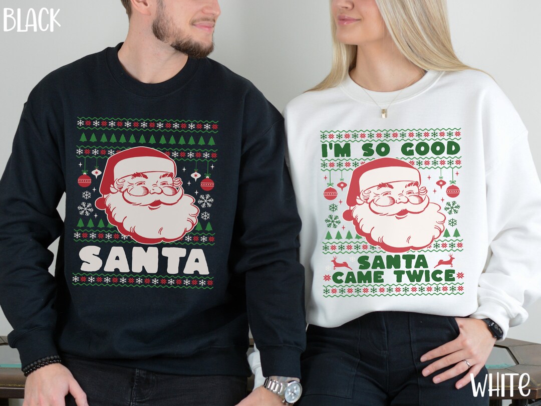 Funny Couples Ugly Christmas Sweater Couples Matching Ugly Etsy