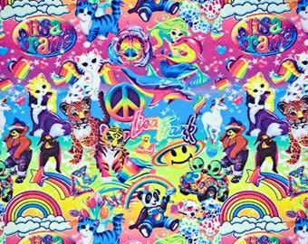 90s Nostalgia Rainbow Faux Leather Sheet